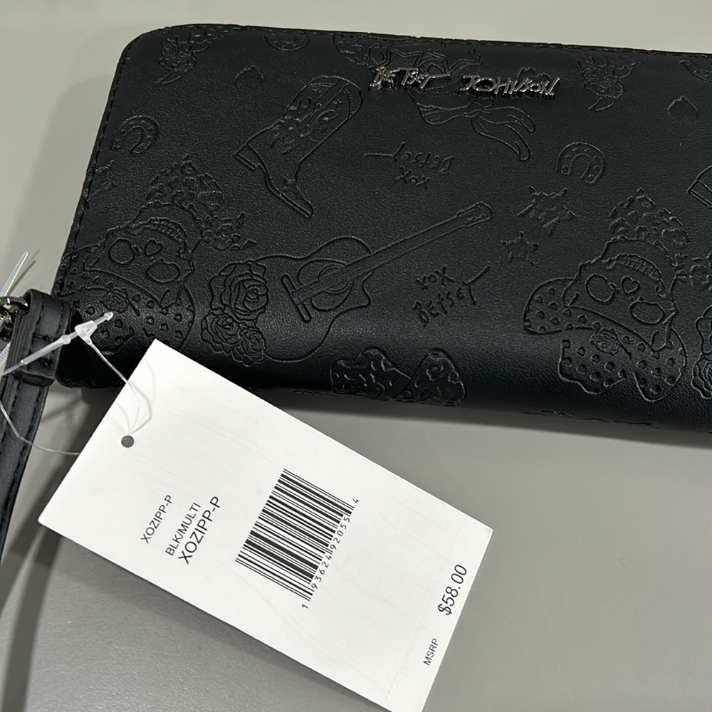 Betsey Johnson, Black Western Boots and Skull in Cowboy Hat Wallet - Picture 6 of 6